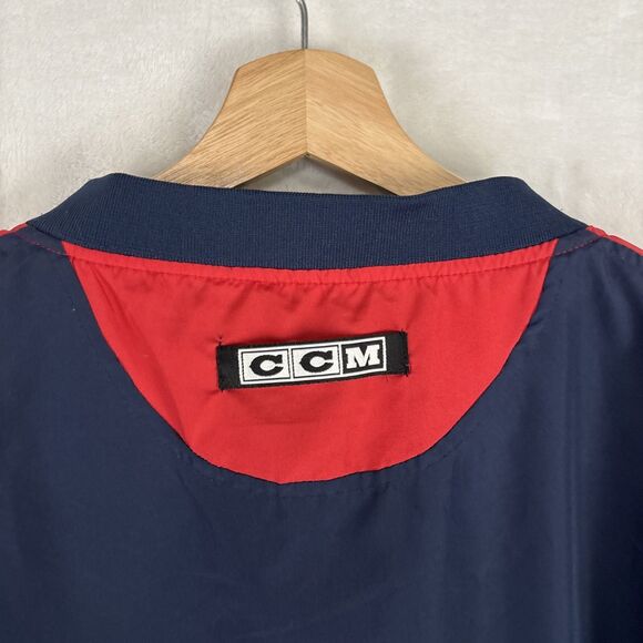 Vintage Columbus Blue Jackets CCM Center Ice Windbreaker Mens 2XL NHL Pullover - Picture 6 of 7